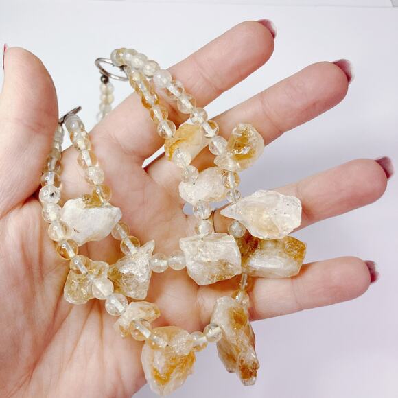 VTG Signed Barse Topaz Gemstone Necklace Sterling Silver Double Strand Chunky - Picture 7 of 10